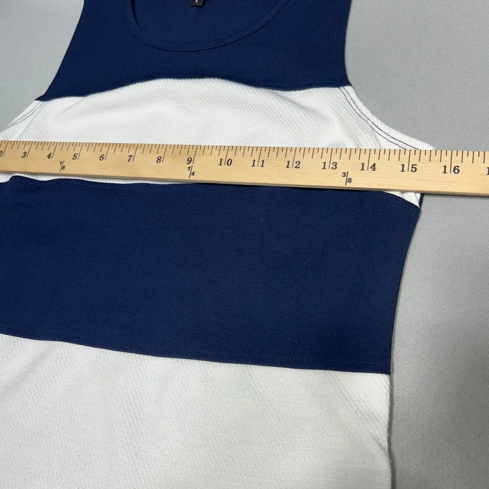 Sanctuary Tank‎ Top Womens S Blue White Colorblock Minimalist Preppy